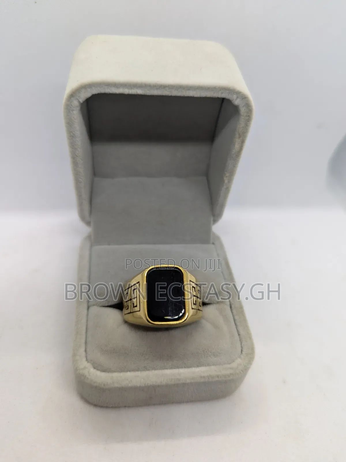 Square Black Stone Rings (Swipe for More)
