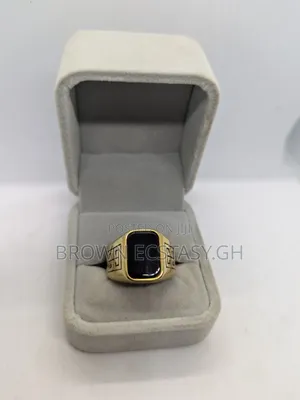 Square Black Stone Rings (Swipe for More)