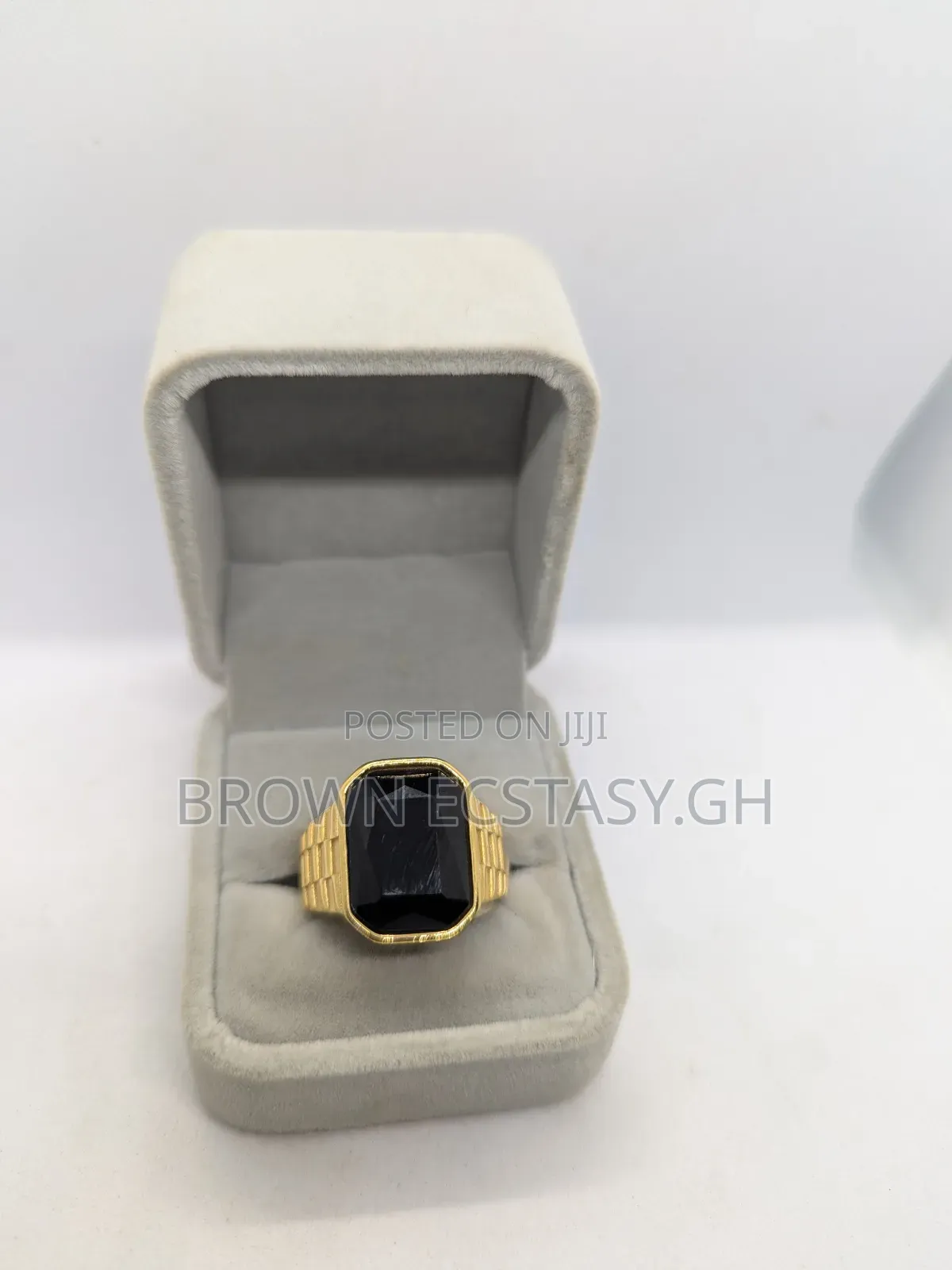 Square Black Stone Rings (Swipe for More)