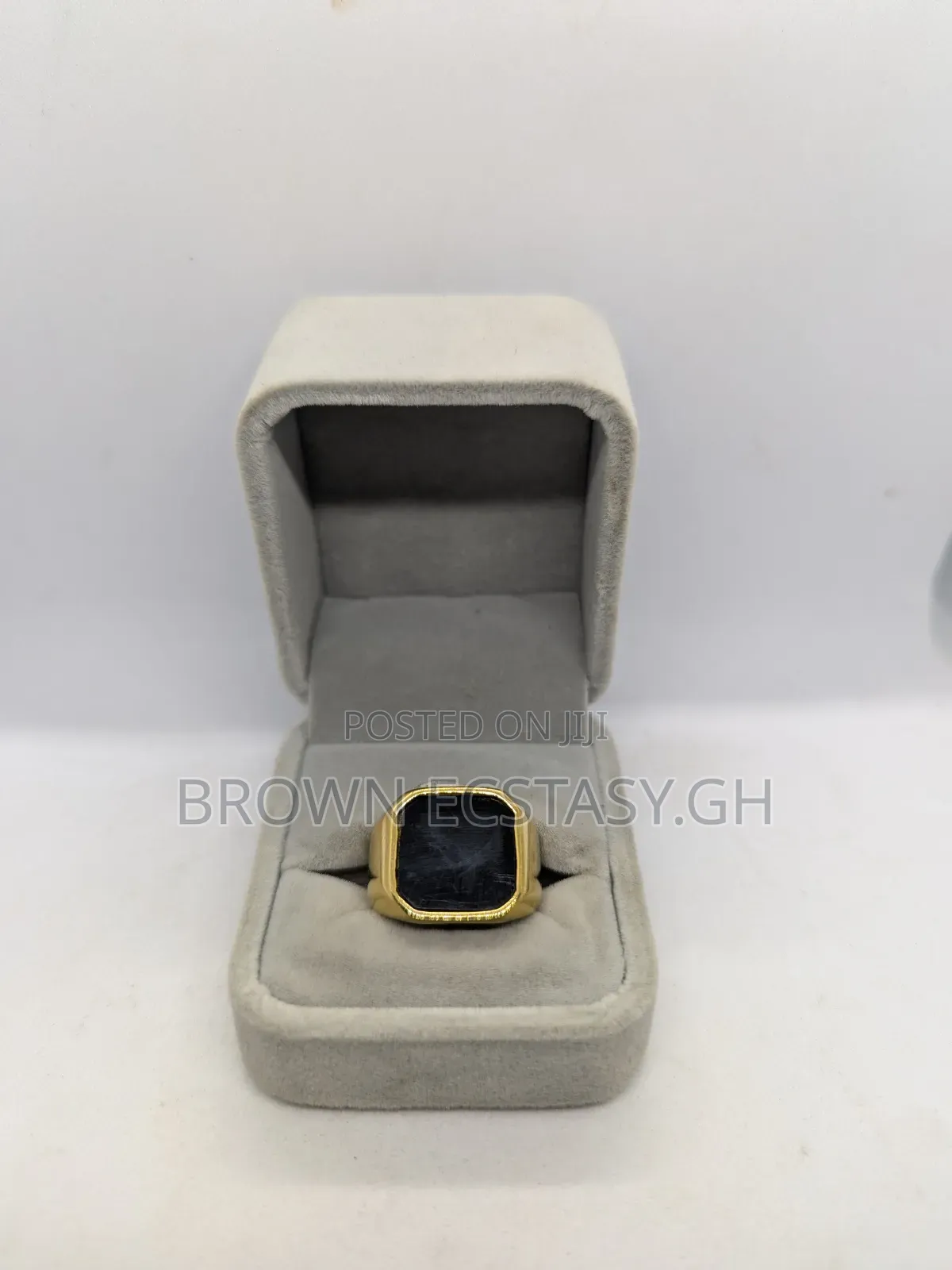 Square Black Stone Rings (Swipe for More)