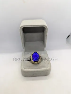 Gold Plated Blue Stone Rings (Yin Yang)