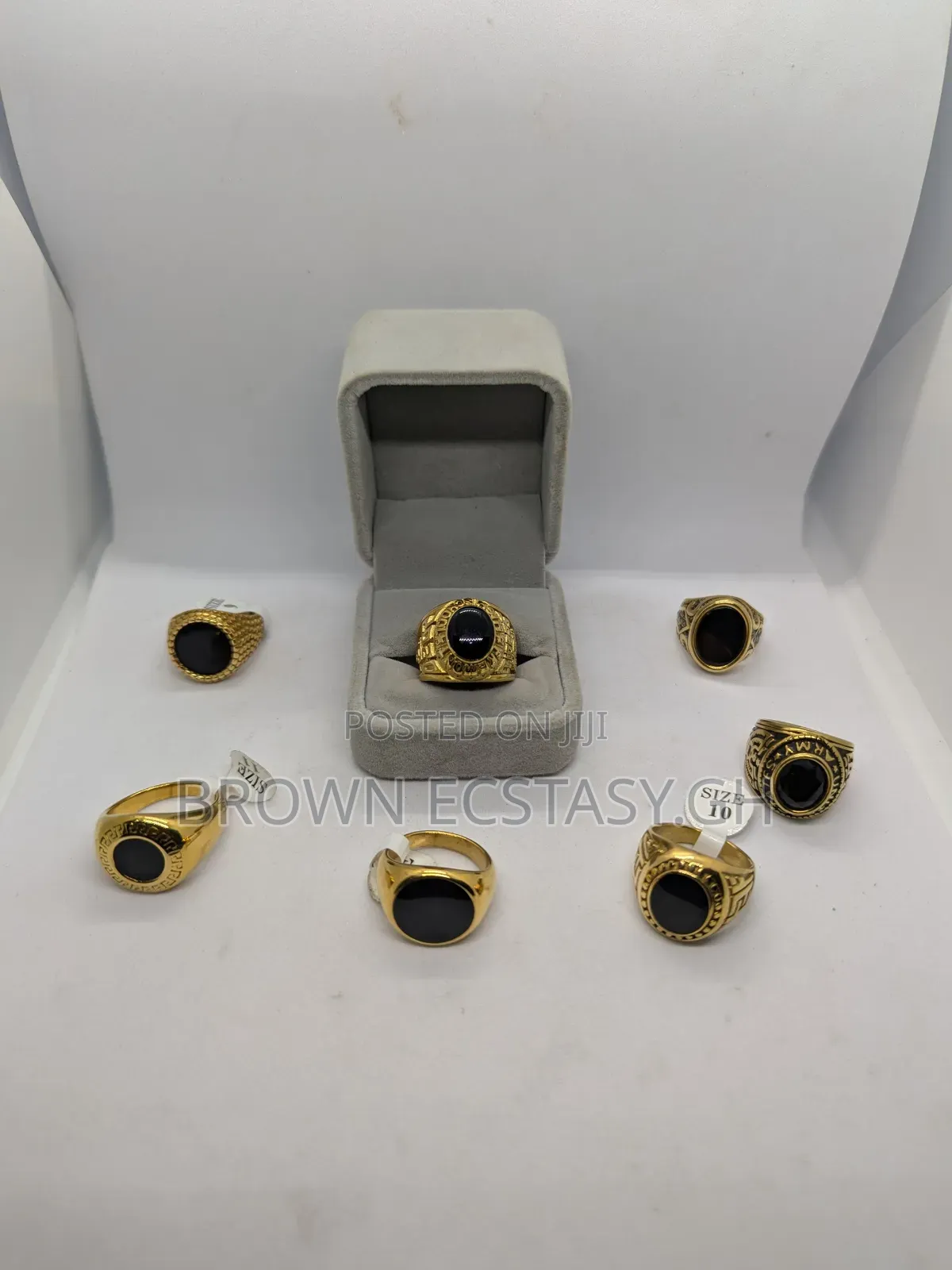Round Black Stone Rings(Swipe for More Designs)