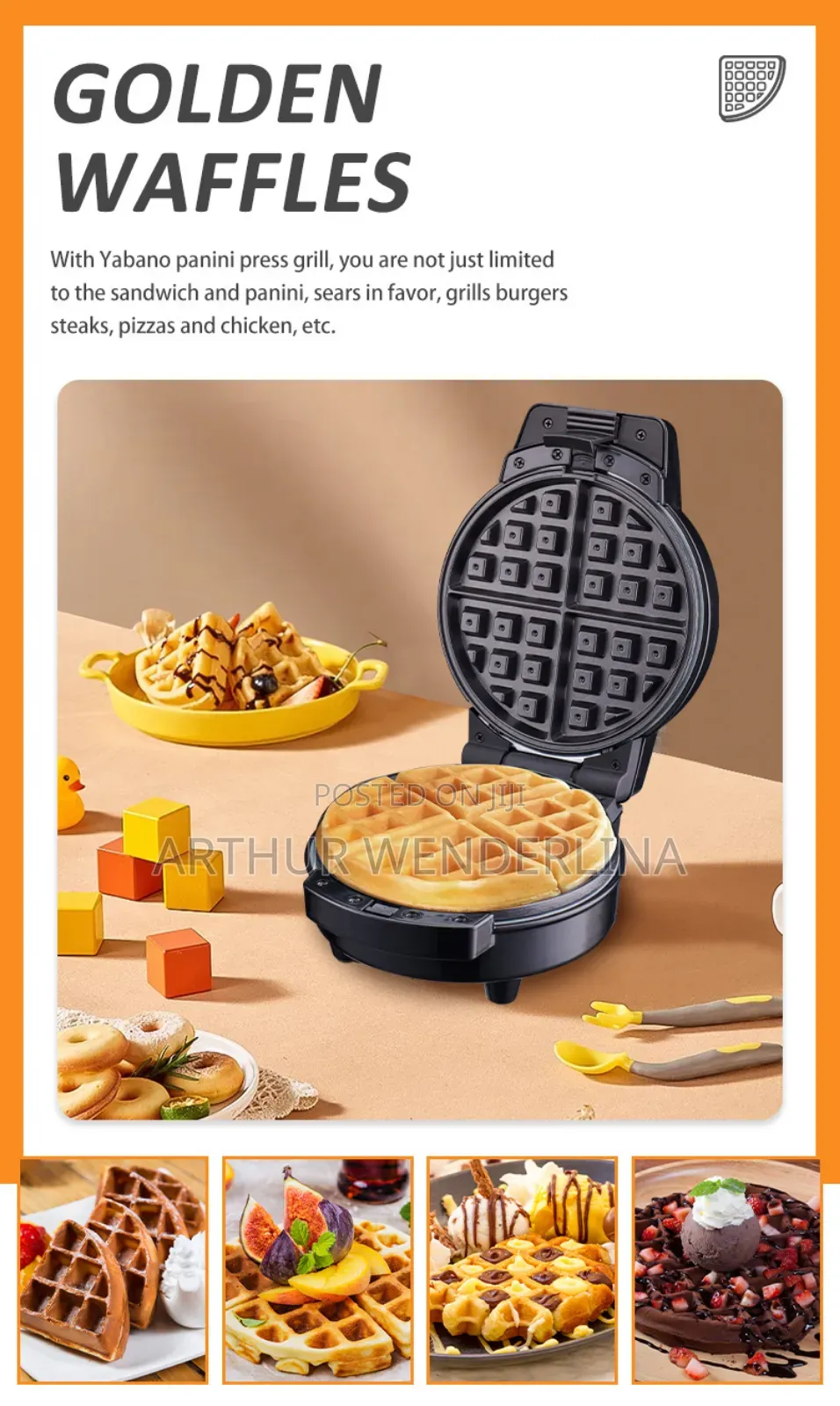 Sokany Detachable Snack Maker 3 in 1.( 600watt)