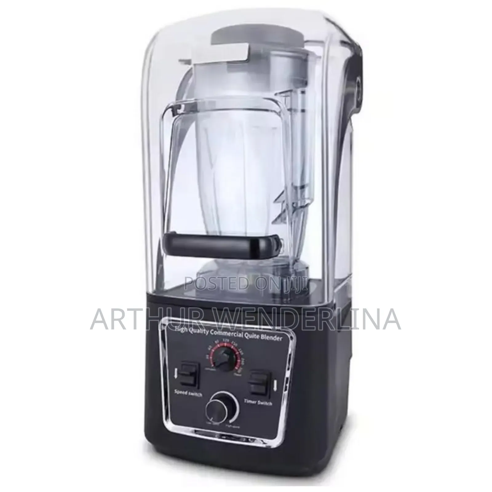 Hoffmans 4l Commercial Soundproof Blender-Black/Red Color .5800watt