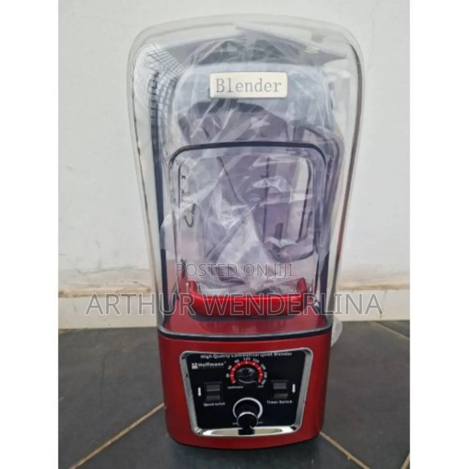Hoffmans 4l Commercial Soundproof Blender-Black/Red Color .5800watt