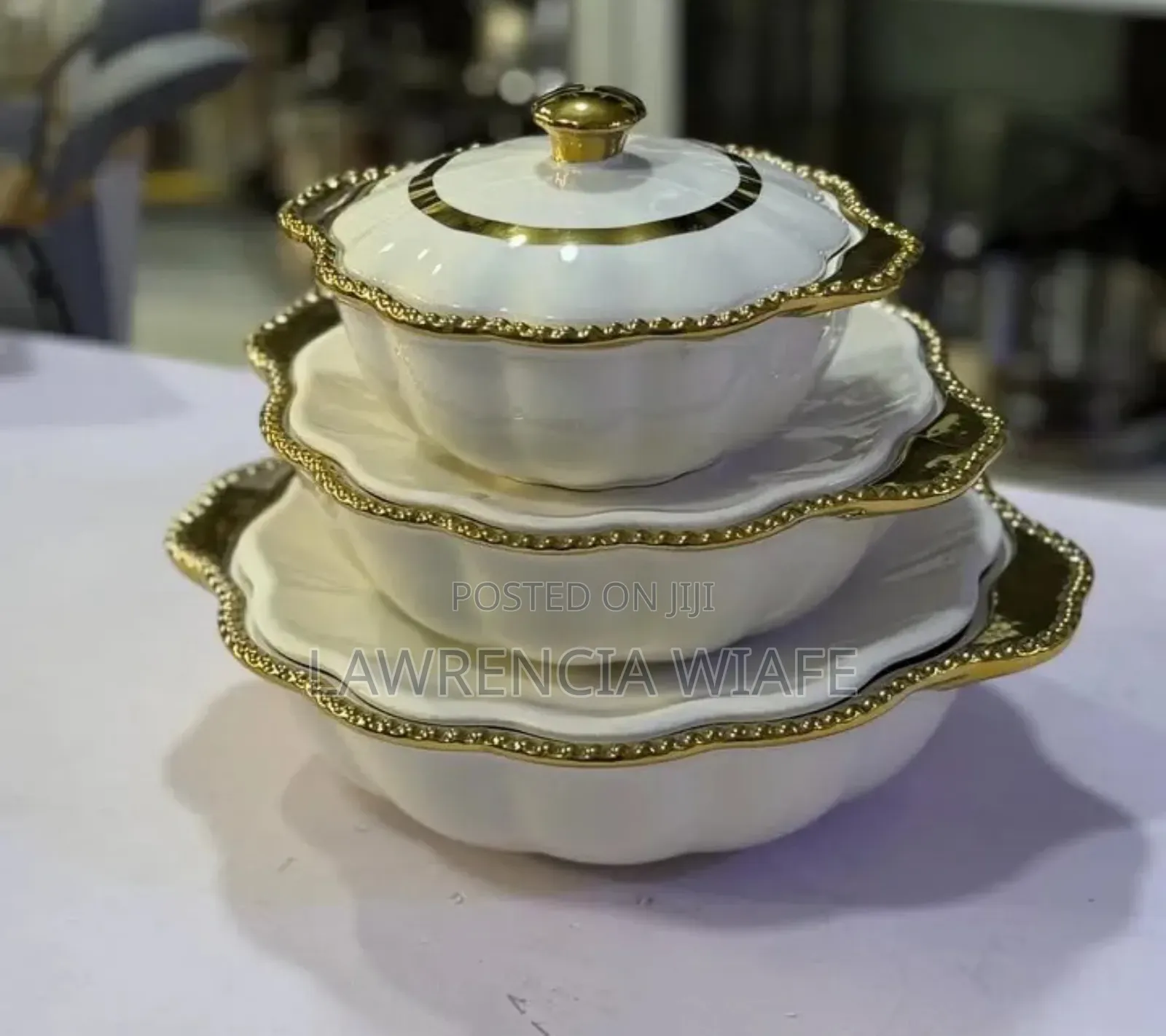 3pcs Ceramic Bowls With Ceramic Lid