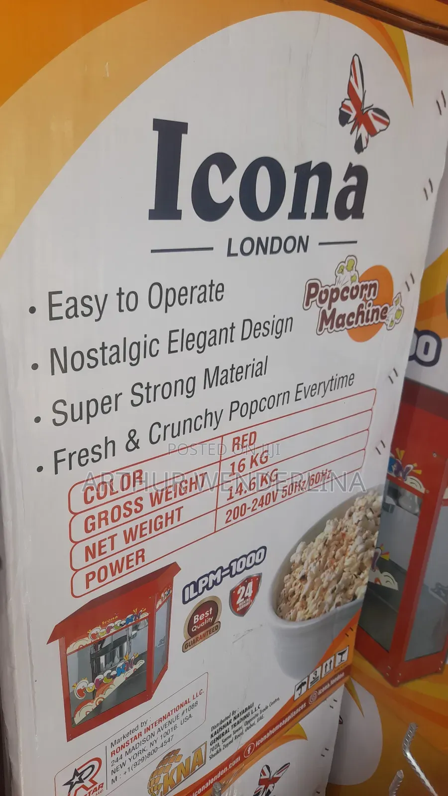 Icona London Foriegn Electric Popcorn Machine