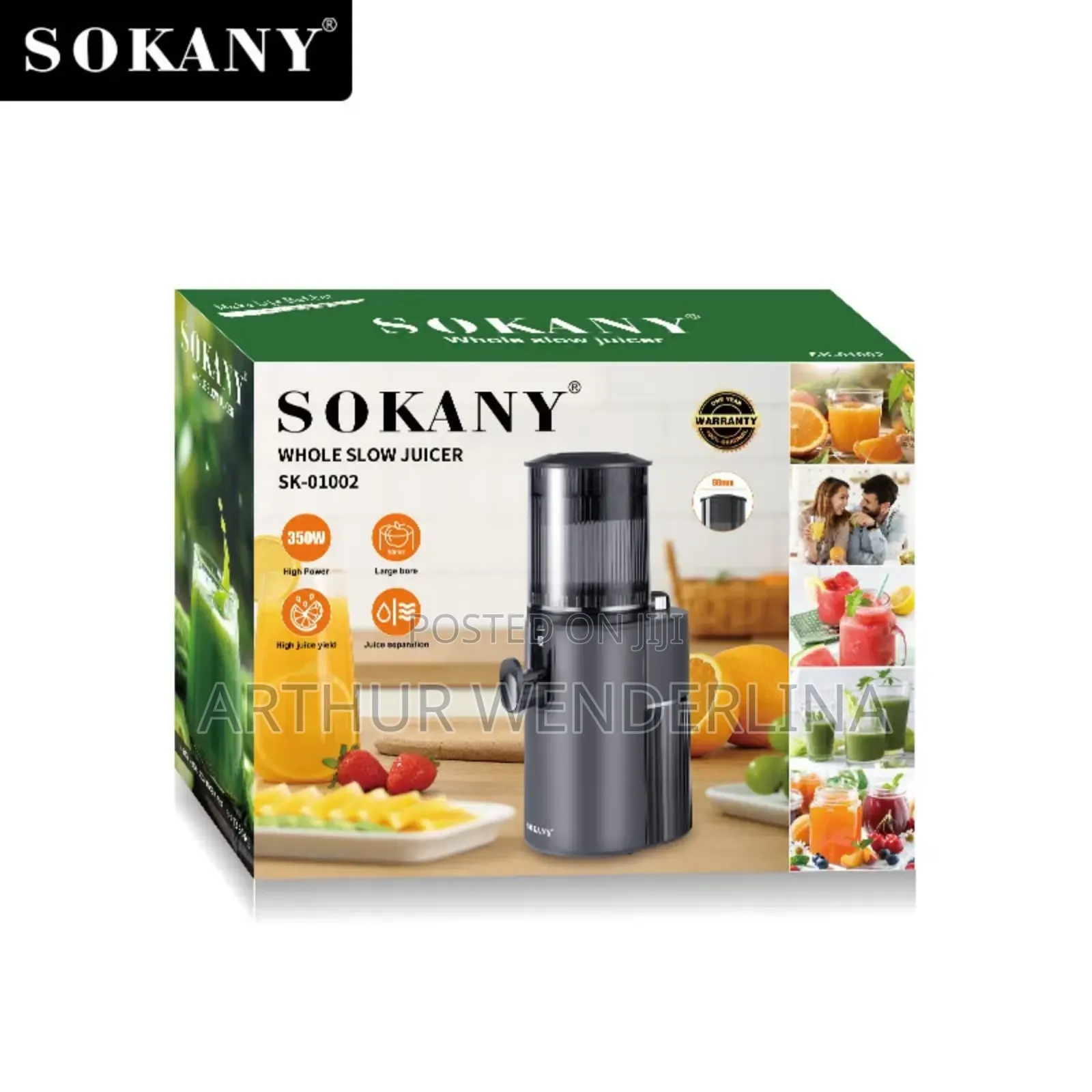 Sokany Sk-01002 Juicer With 350w Motor and 88mm Wide Feeding Inlet