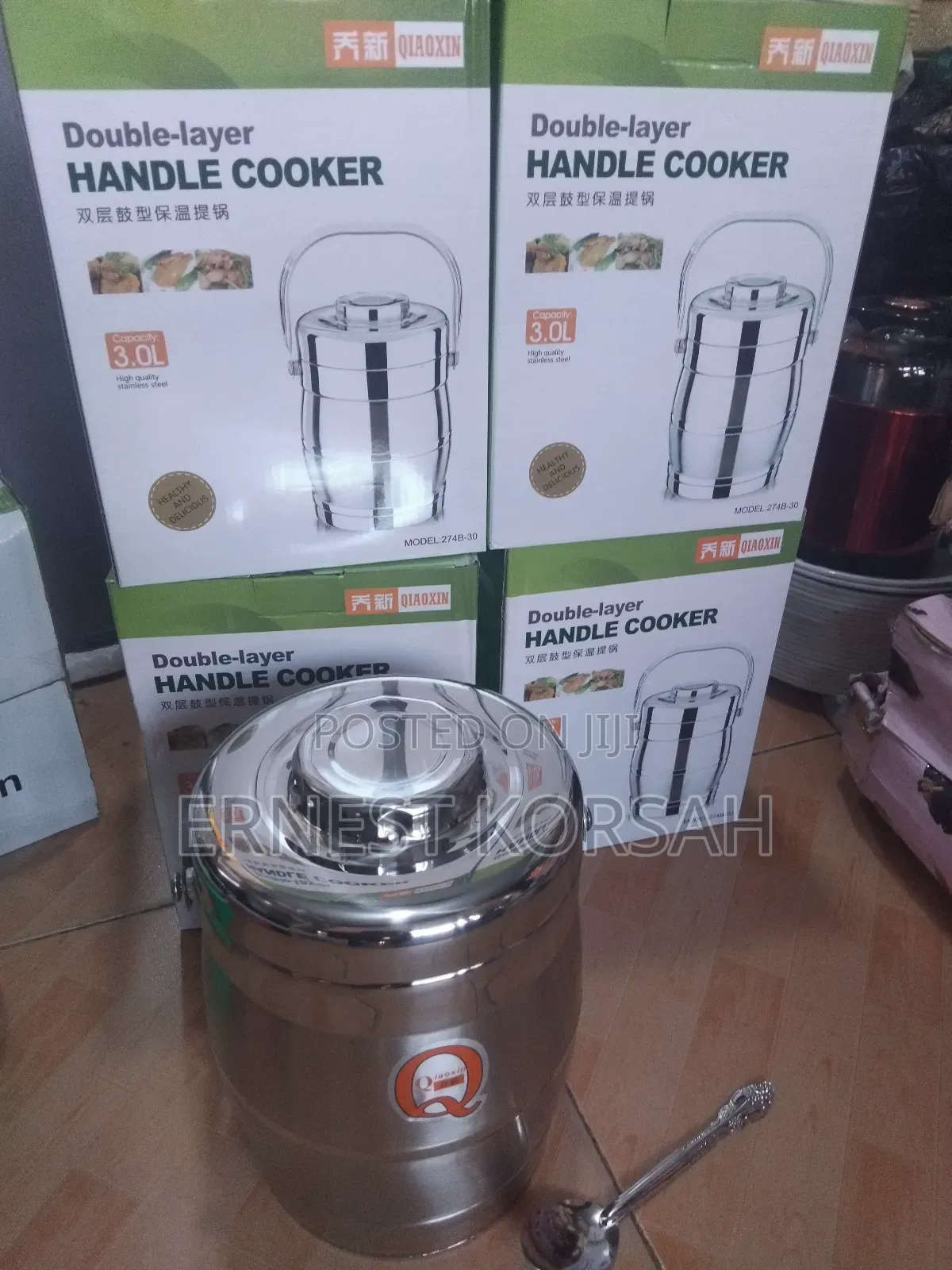 3l Stainless Steel Double Layer Handle Storage Insulator