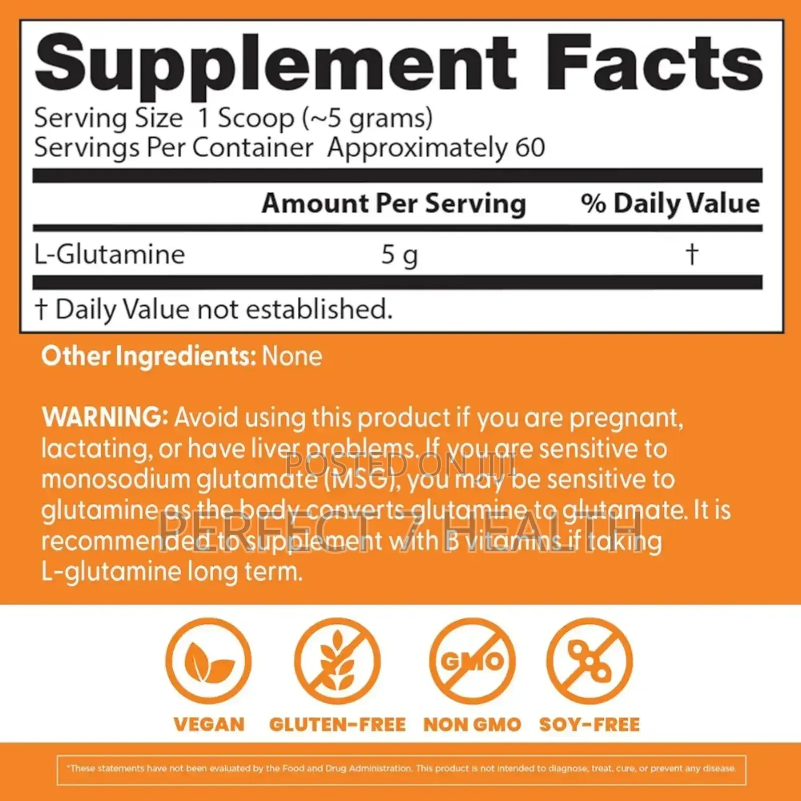 L-Glutamine Powder, (300 G) for Healthy Intestinal Gut Lining