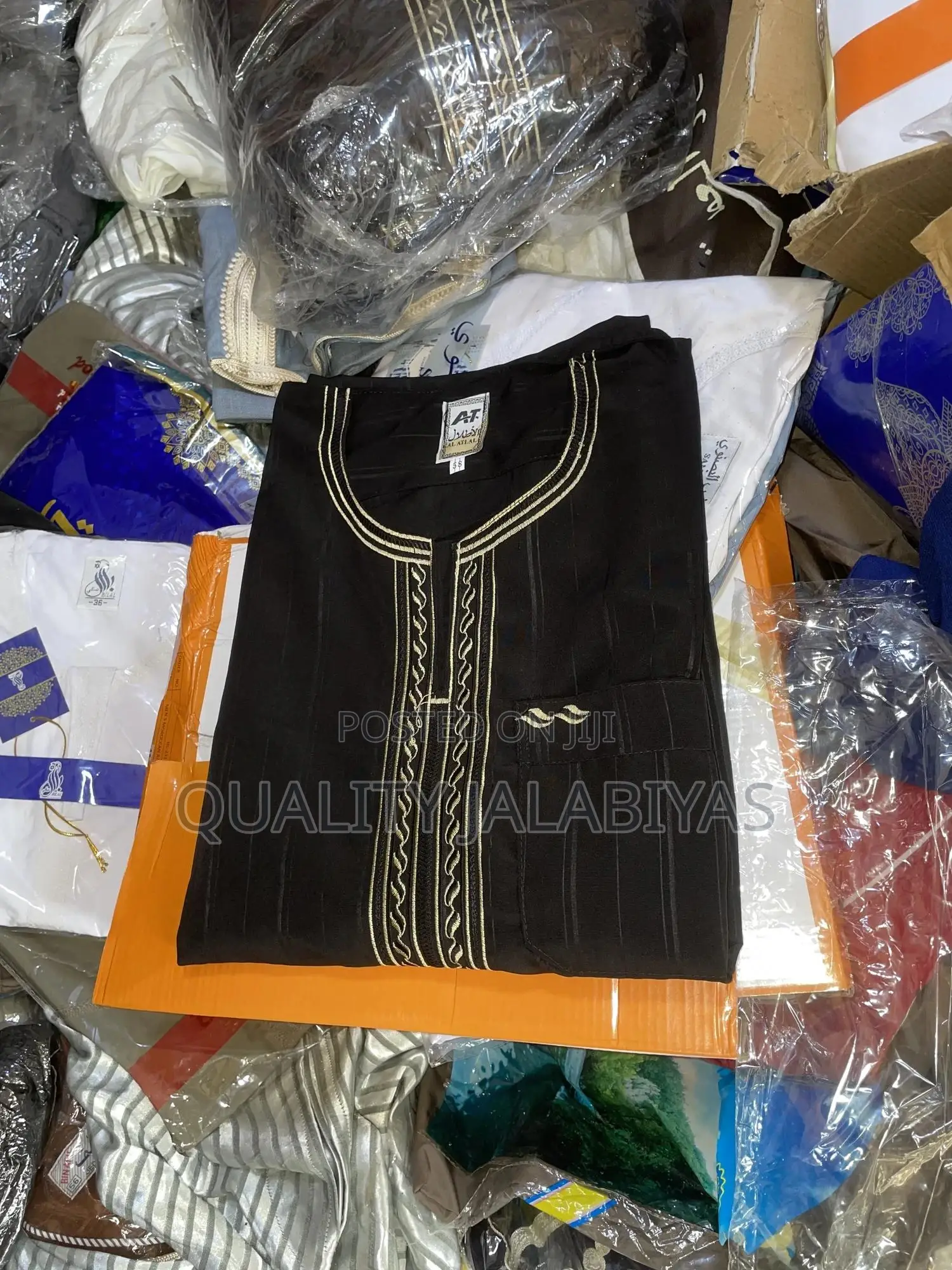 Black Jalabiya Shortsleeves
