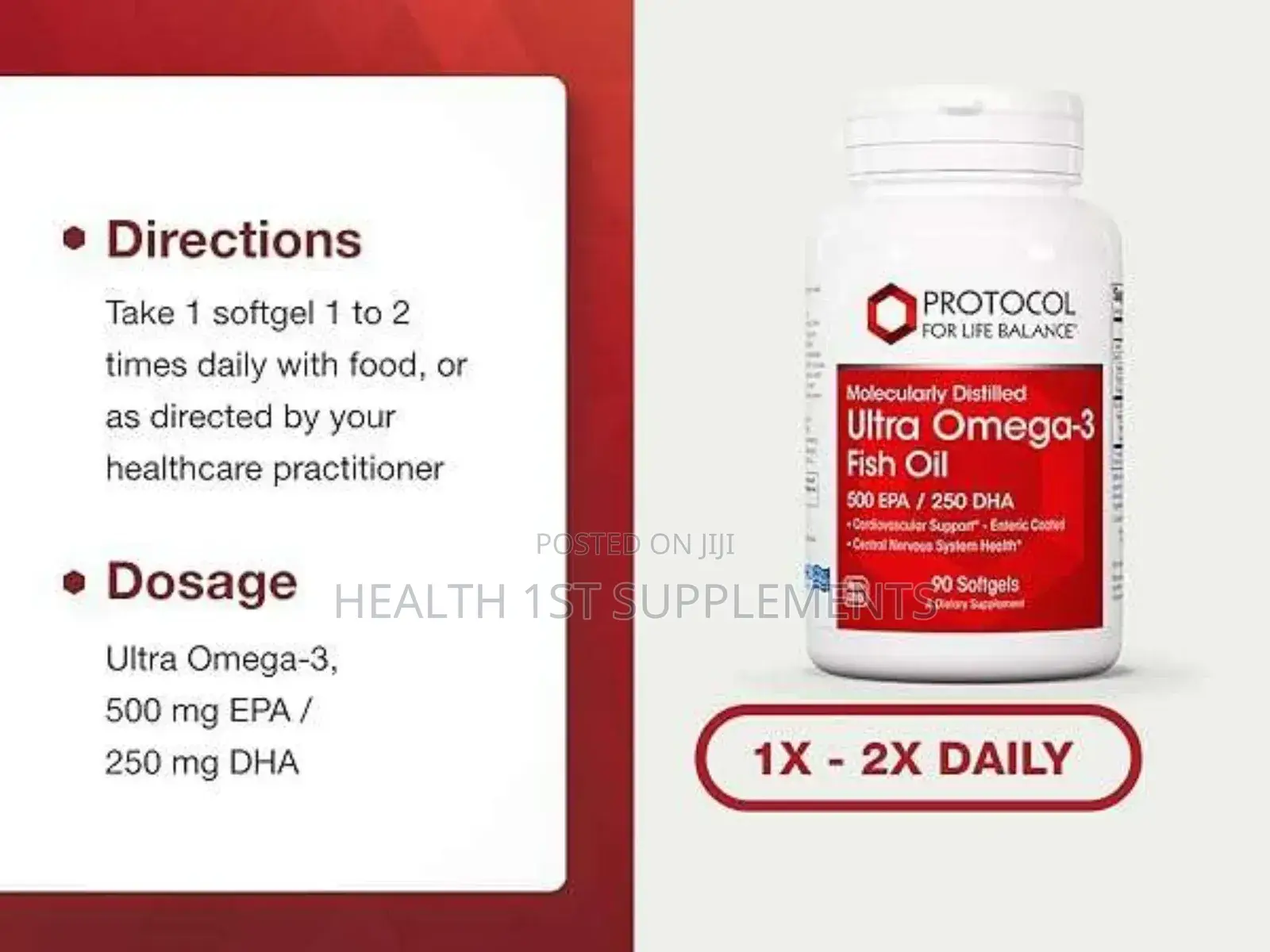 Ultra Omega-3 Fish Oil, Brain, Heart, Nerve Joint Health 90 Softgels