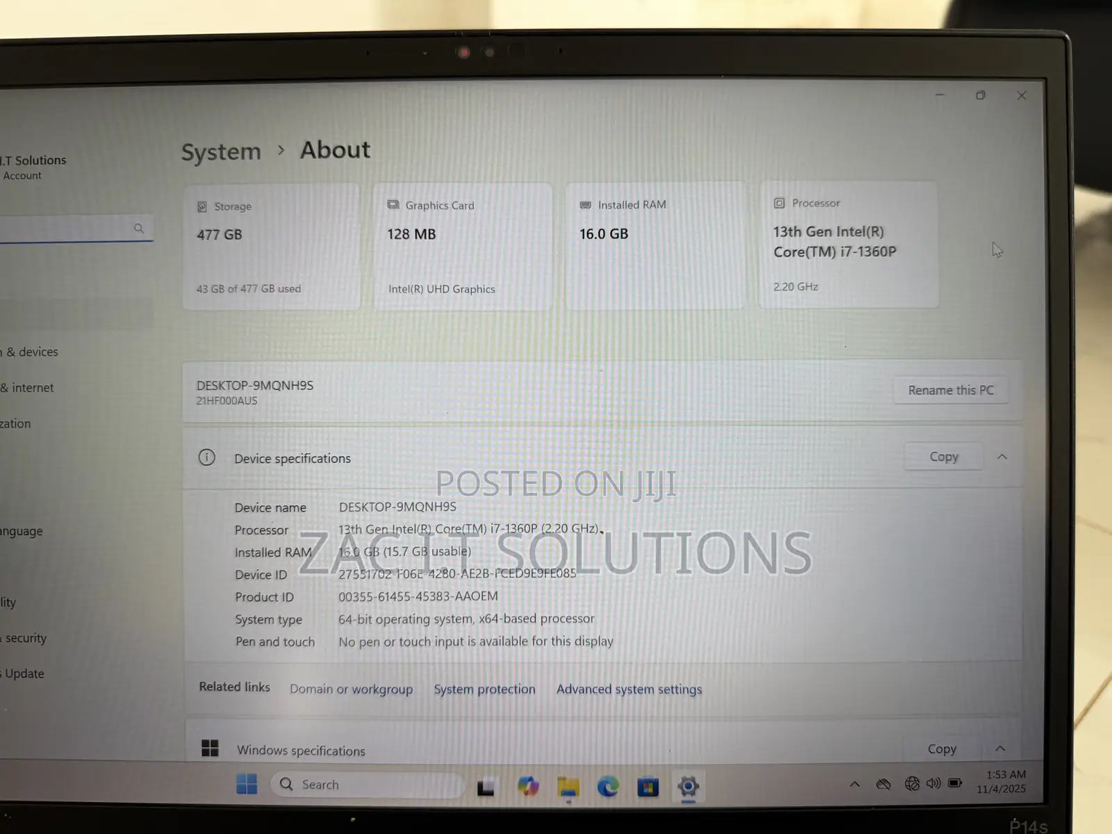 Laptop Lenovo ThinkPad T14s G4 16GB Intel Core I7 SSD 512GB