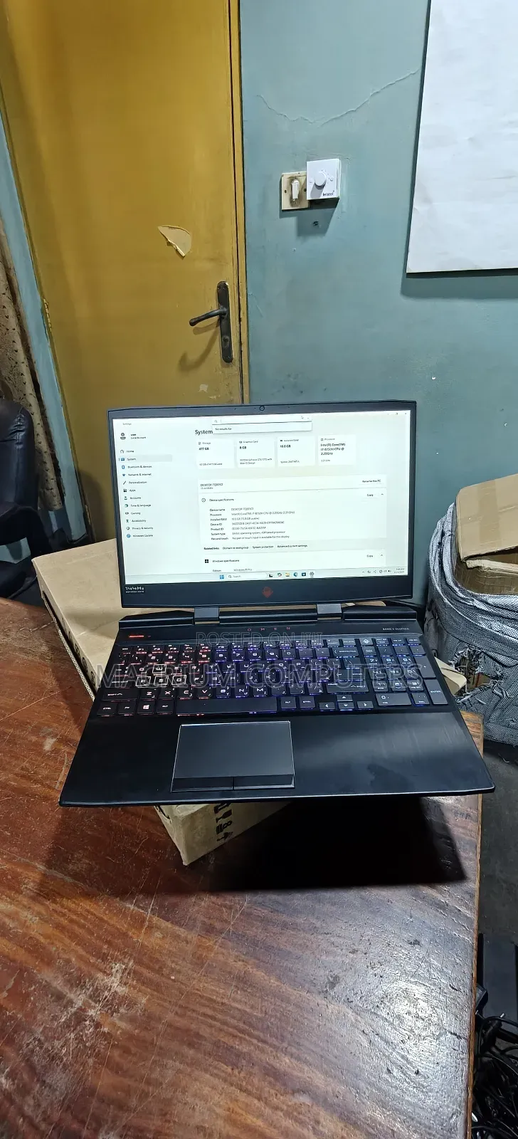 Laptop HP Omen 15-dh002nr 16GB Intel Core i7 SSD 512GB