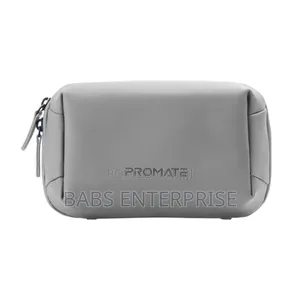 Promate Velvena Compact Tech Essential Organizer Pouch Bag Grey