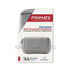 Promate Velvena Compact Tech Essential Organizer Pouch Bag Grey