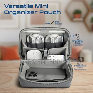 Promate Velvena Compact Tech Essential Organizer Pouch Bag Grey