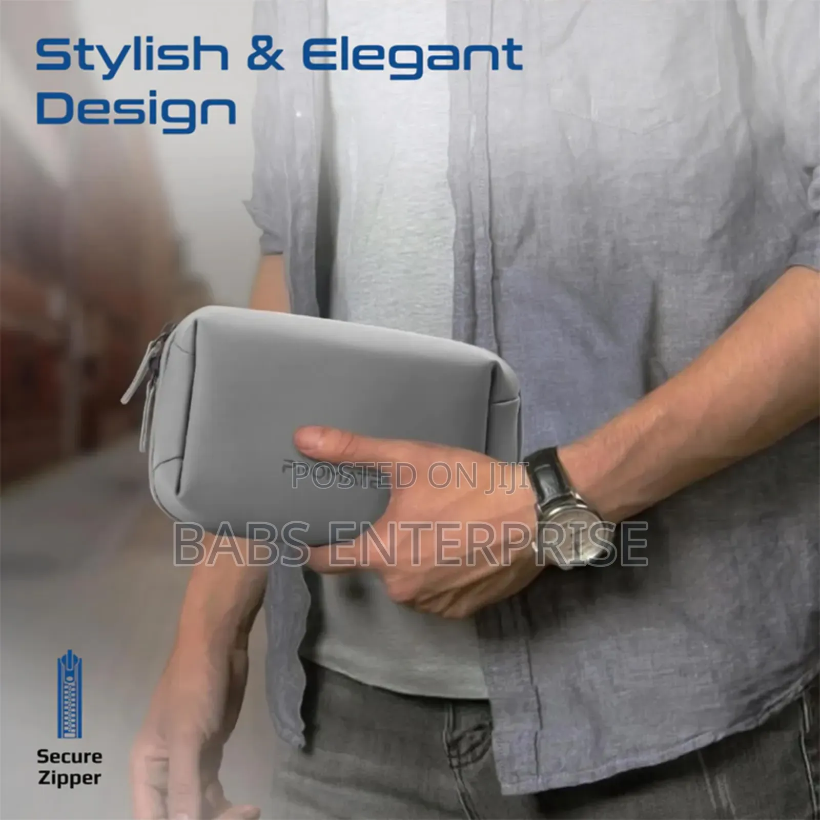 Promate Velvena Compact Tech Essential Organizer Pouch Bag Grey