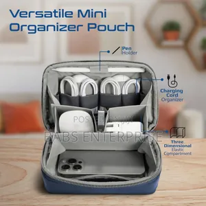 Promate Velvena Compact Tech Essential Organizer Pouch Bag Blue