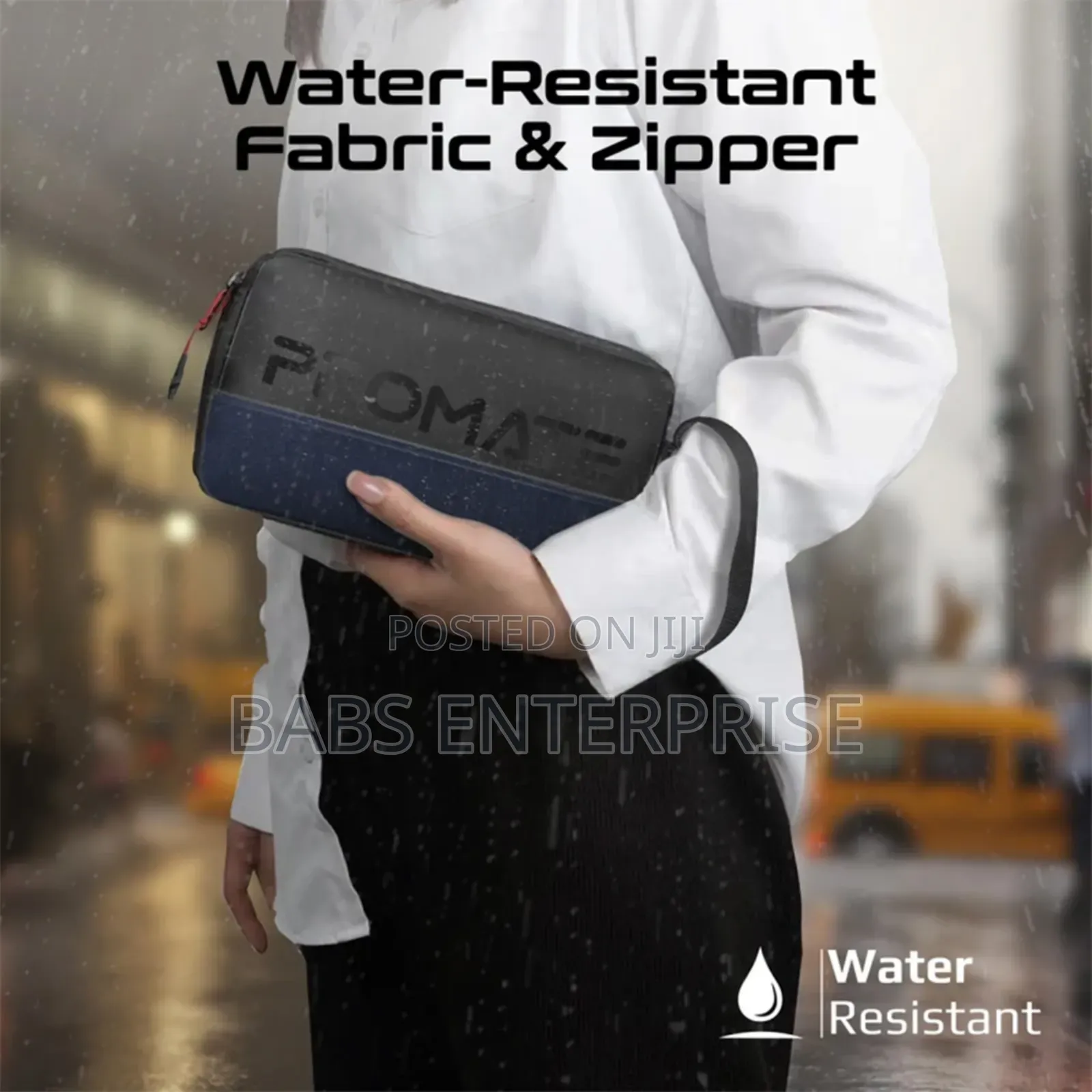 Promate Vali Lightweight Tech Essential Organizer Pouch Bag Black