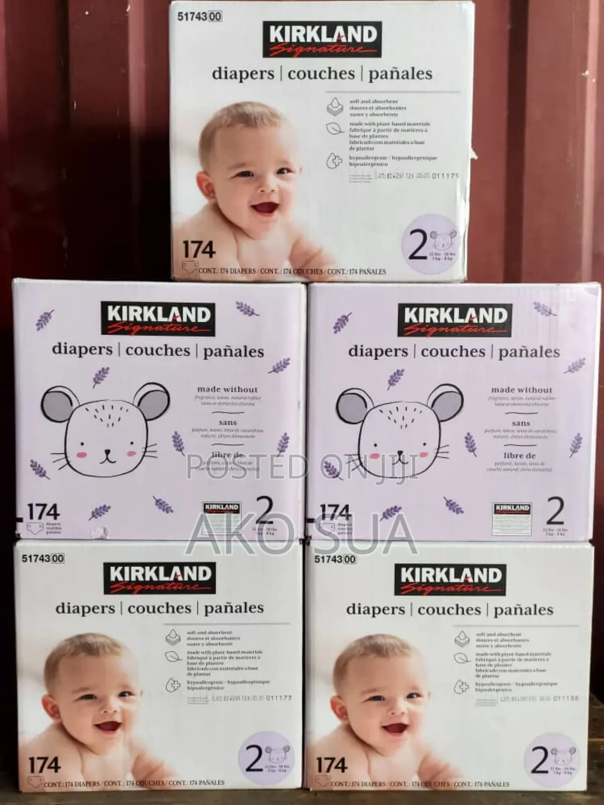 Kirkland Diapers Size 1,2,4 and 5
