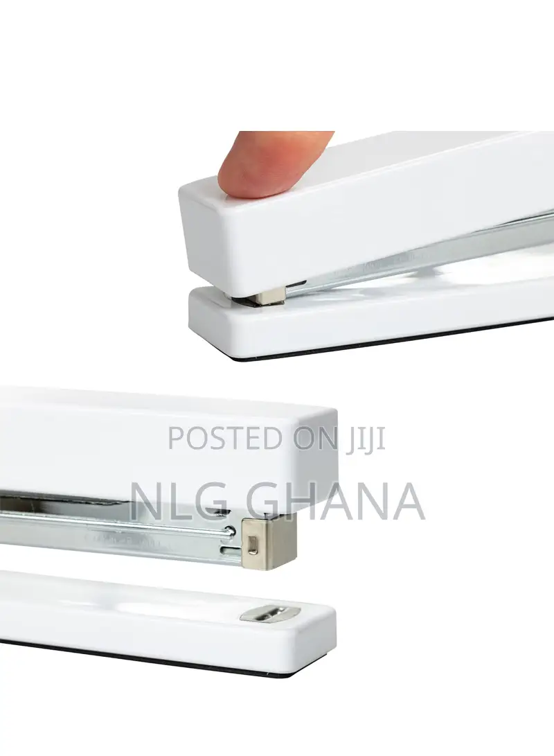 Modern White Desk Stapler - Heavy-Duty Metal Office Stapler. Ghx6271