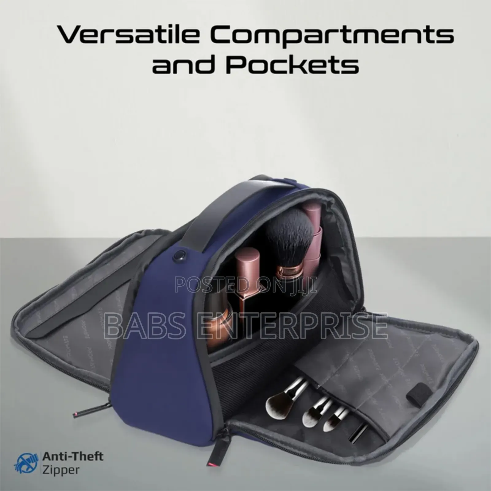 Promate Velura Large Capacity Tech Accessory Pouch Blue