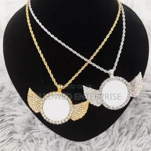 Stainless Steel Chain Sublimation Customization Wing Jewelry Necklace