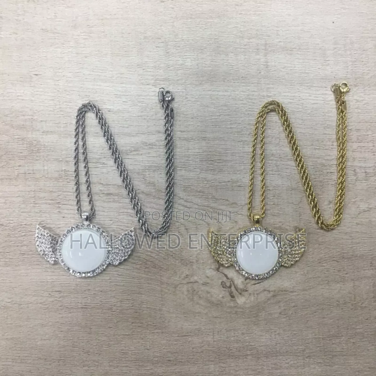 Stainless Steel Chain Sublimation Customization Wing Jewelry Necklace