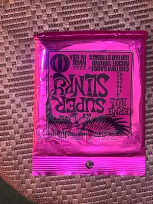 Ernie Ball Super Slinky Custom Gauge Electric Guitar Strings.