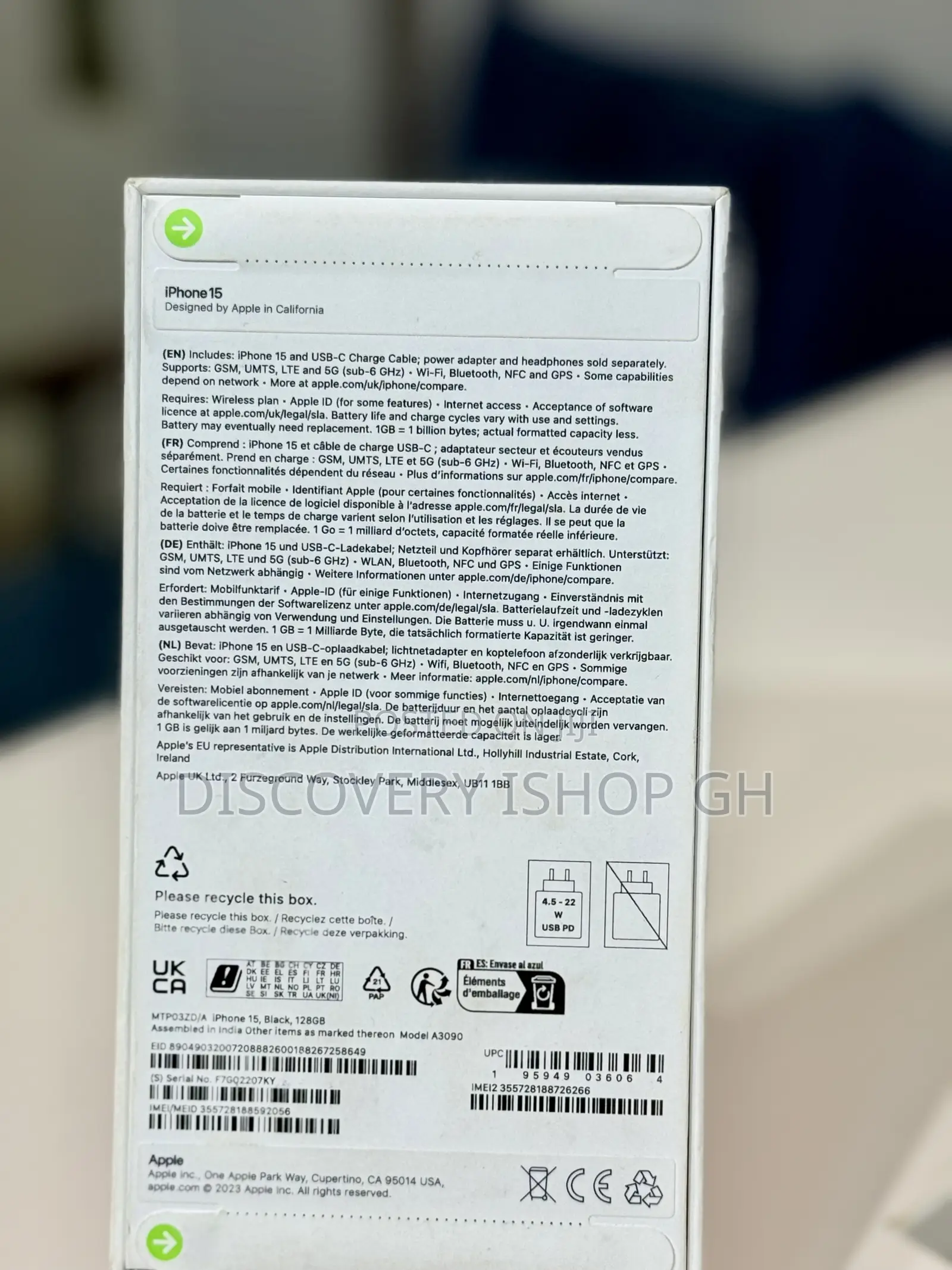 New Apple iPhone 15 128 GB Black