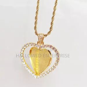 Heart Bling Double Side Rotating Necklace