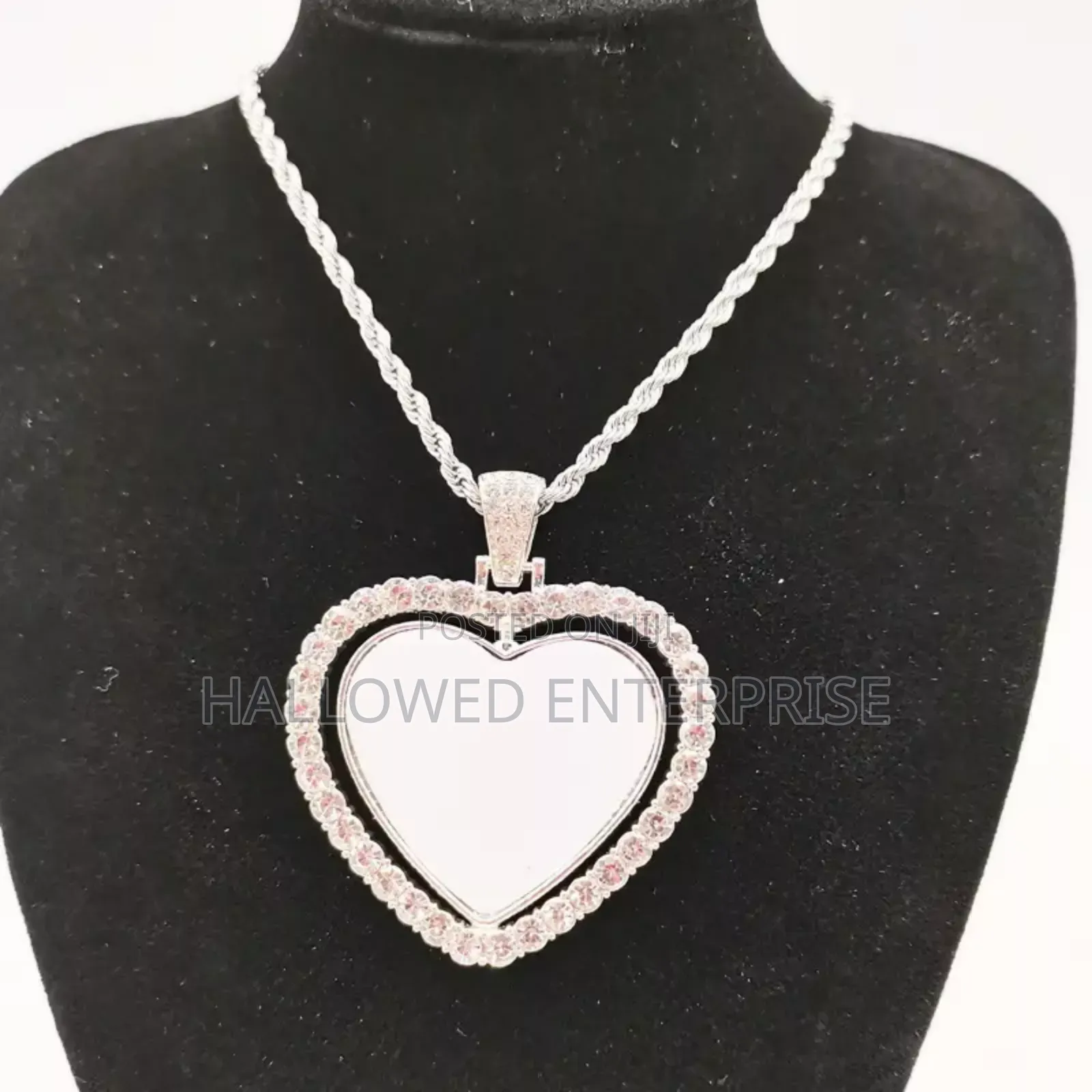 Heart Bling Double Side Rotating Necklace