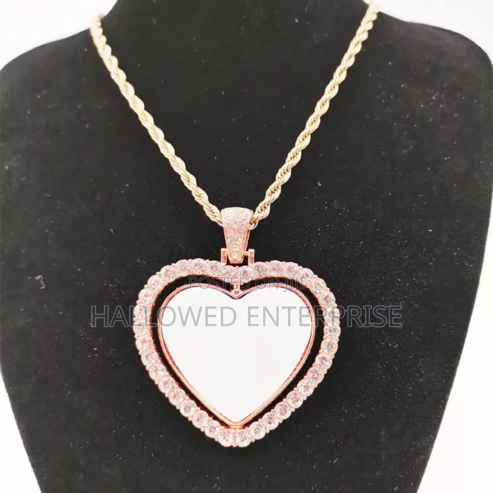 Heart Bling Double Side Rotating Necklace
