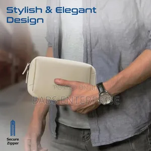 Promate Velvena Compact Tech Essential Organizer Pouch Bag Beige
