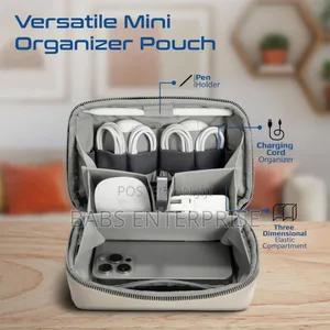 Promate Velvena Compact Tech Essential Organizer Pouch Bag Beige