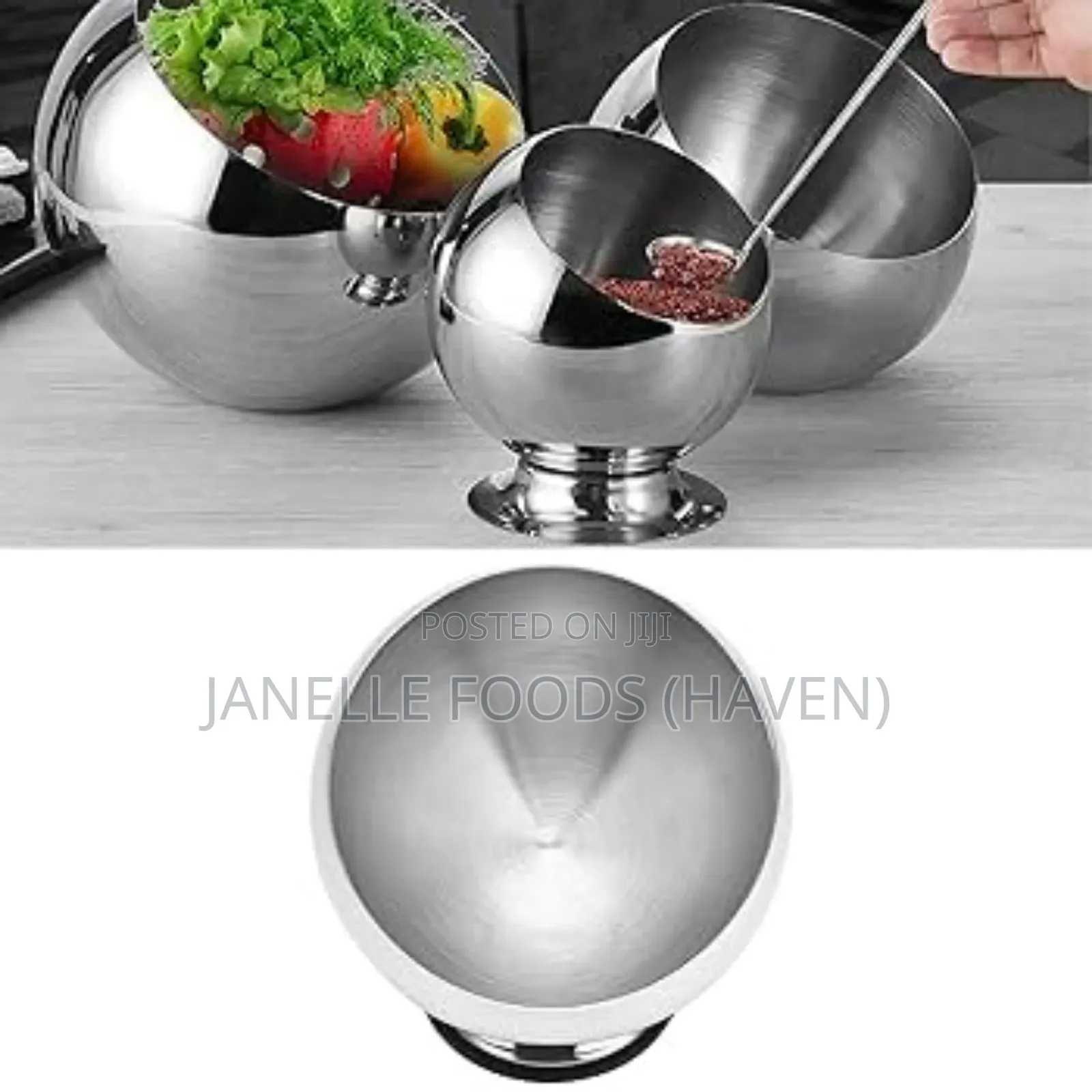 Renting!! Oblique Stainless Steel Serving Bowls (Gold/Silver)
