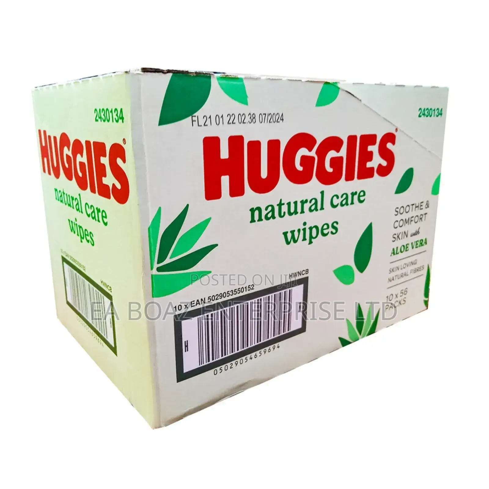 Huggies Natural Care Baby Wipes ,Aloe Vera - 10x56 Wipes