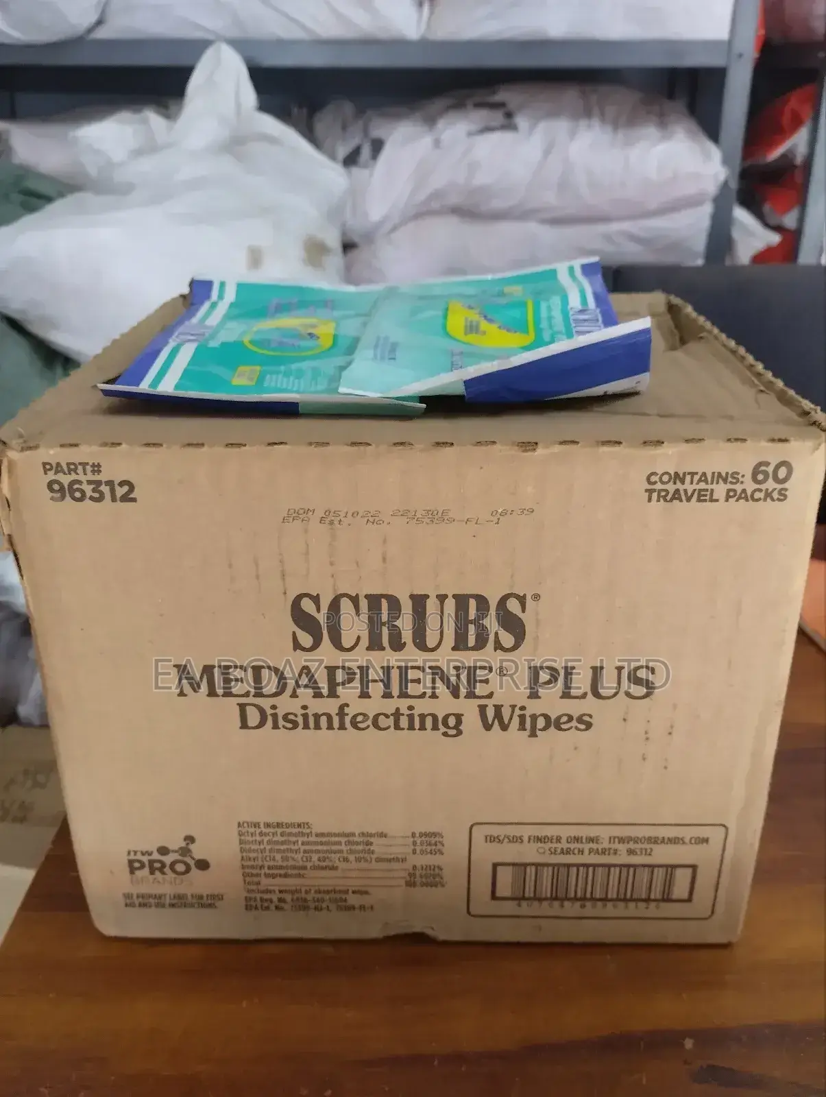 Scrubs Medaphene Plus Disinfecting Hand Wipes,12 Per Pack (60pcs X 1)
