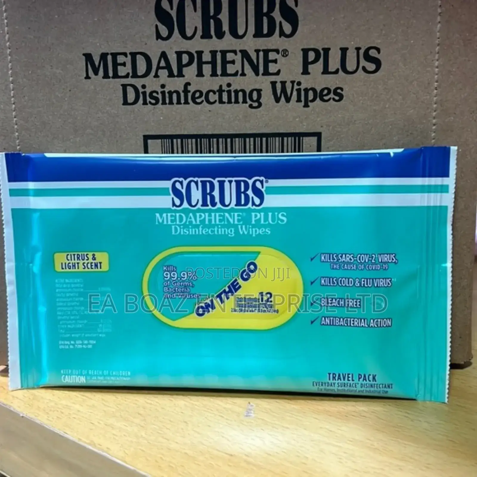 Scrubs Medaphene Plus Disinfecting Hand Wipes,12 Per Pack (60pcs X 1)