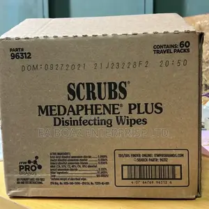 Scrubs Medaphene Plus Disinfecting Hand Wipes,12 Per Pack (60pcs X 1)