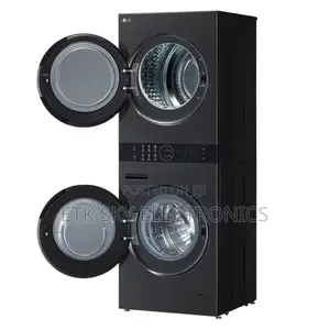 13/10kg Lg Washtowertm With Centre Controltm, Black Steel Color
