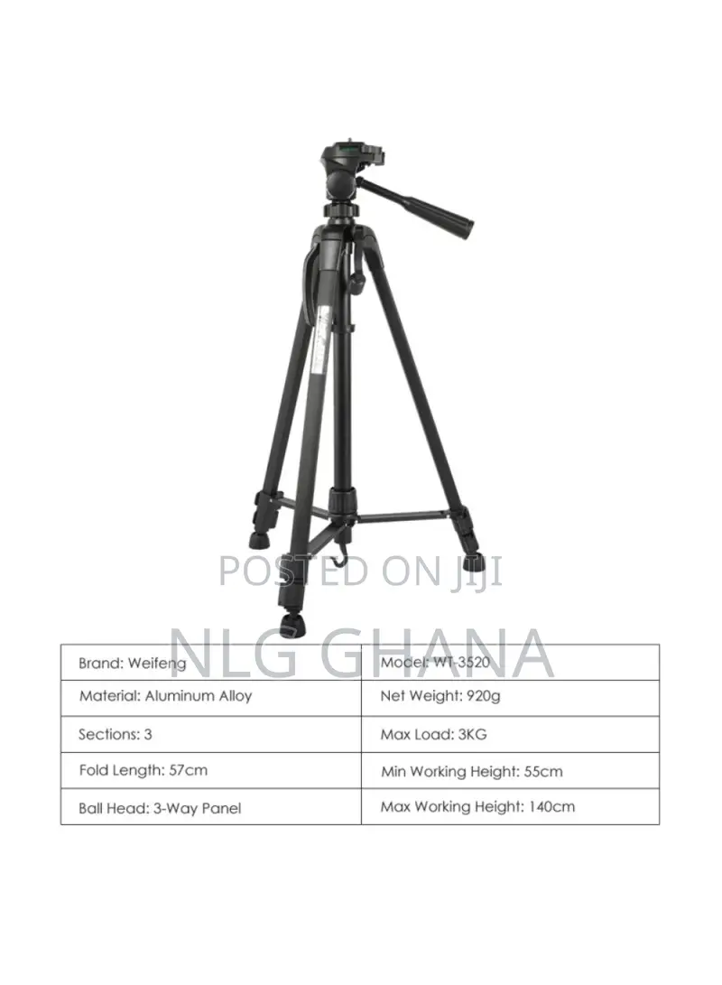 Aluminum Alloy Tripod With Three-Way Panel Ball Head. Tvx6959