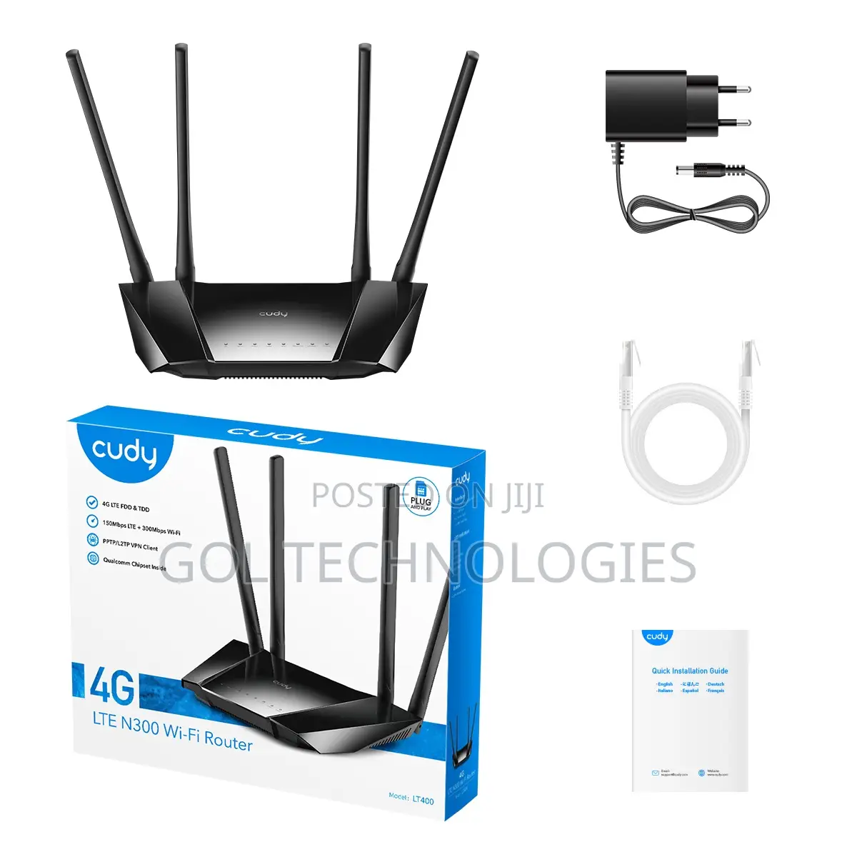 Cudy Sim 4g Wifi Router With a Nano-Sim Slot and Four Ethernet Ports
