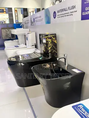 European Gold and Black Water Closet With Basin_combine Wc and Basin