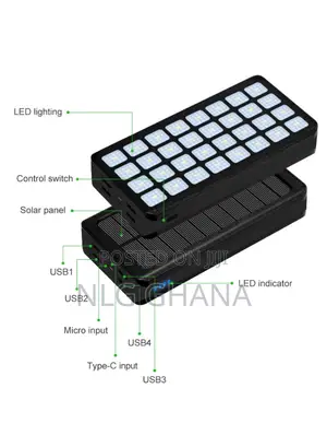 10000mah 32leds Solar Portable Power Bank. Tvx7182