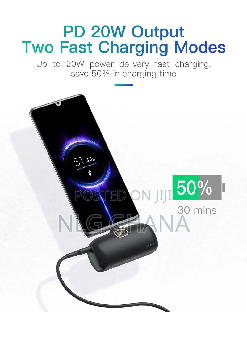 18w 5000mah Mini Type C Power Bank Digital. Ghx6007