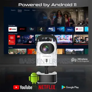Promate Beamer-a250 4k Ultra Hd Wireless Lcd Projector Speaker & Stand