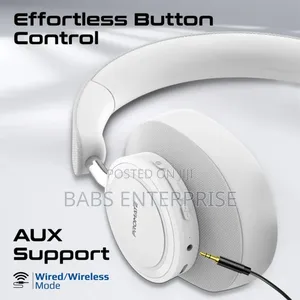 Promate Takt High Fidelity Over-ear Stereo Wireless Headphones – White