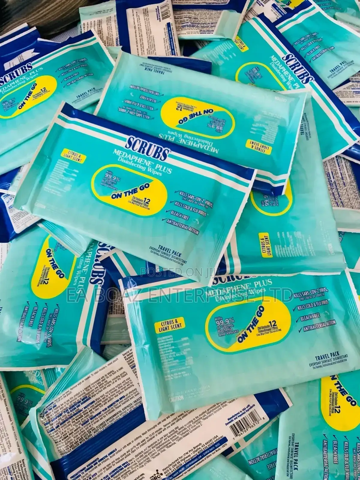 Scrubs Medaphene Plus Disinfecting Hand Wipes,12 Per Pack (60pcs X 1)